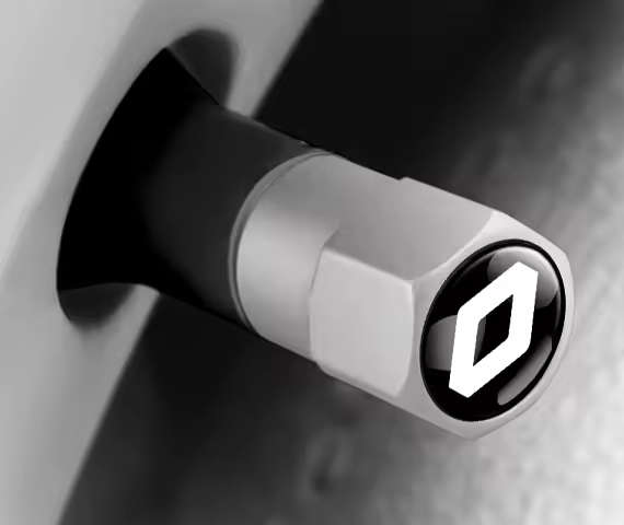 RENAULT Valve Caps - Silver with chrome Renault logo (Set of 4)