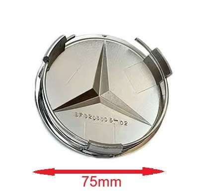4x 75mm Wheel Centre Cap for Mercedes Benz (Chrome on Chrome)