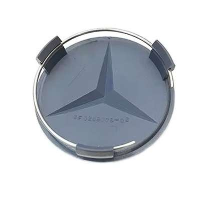 4x 75mm Wheel Centre Cap for Mercedes Benz (Silver on Silver Background)
