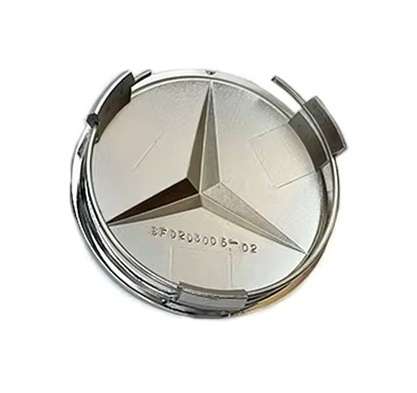 4x 75mm Wheel Centre Cap for Mercedes Benz (Chrome on Chrome)