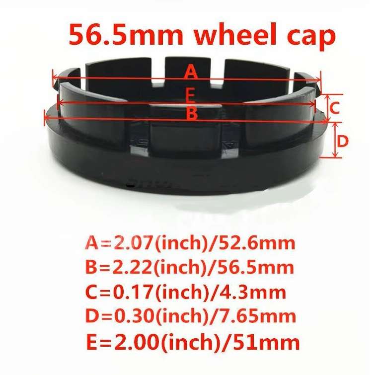 4x 56/51mm Chrome / Black Plastic Wheel Centre Cap for VW (NEW VW LOGO)