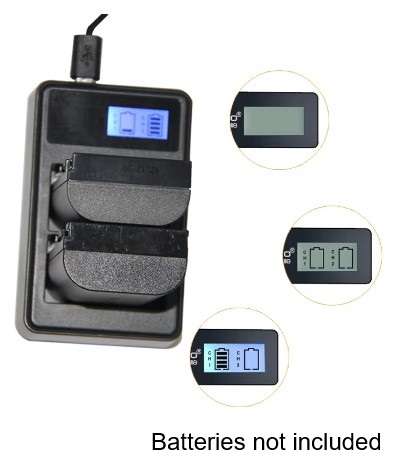Generic (LCD Display) DUAL USB Charger for Canon LC-E6 / LP-E6 Batteries