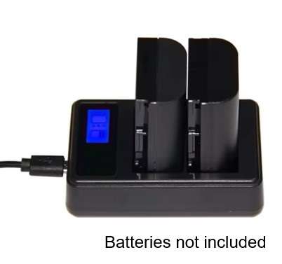 Generic (LCD Display) DUAL USB Charger for Canon LC-E6 / LP-E6 Batteries