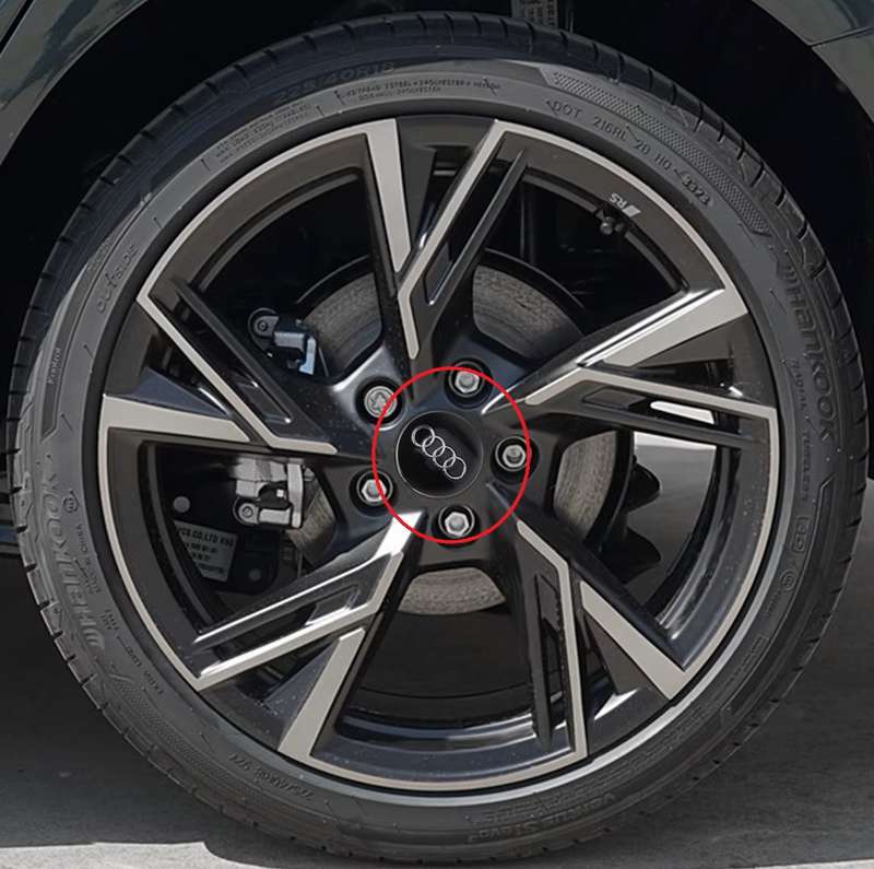 4X WHEEL CENTER CAPS 68mm / 58mm for AUDI BLACK