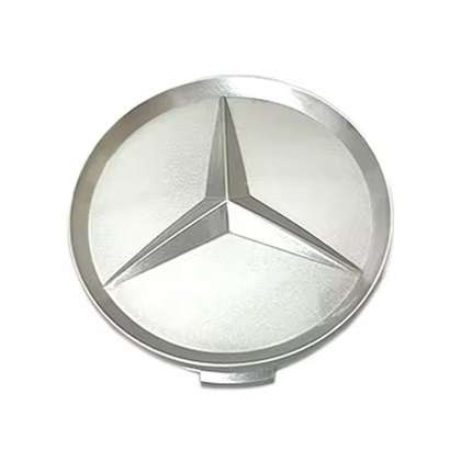 4x 75mm Wheel Centre Cap for Mercedes Benz (Silver on Silver Background)