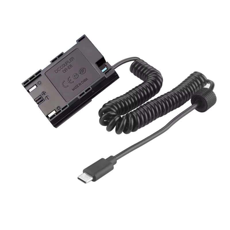Power Bank LP-E6 Type C Cable ACK-E6 DC Coupler for Canon EOS R R5 R6 R7 60D 70D 80D 90D 5D 6D 7D