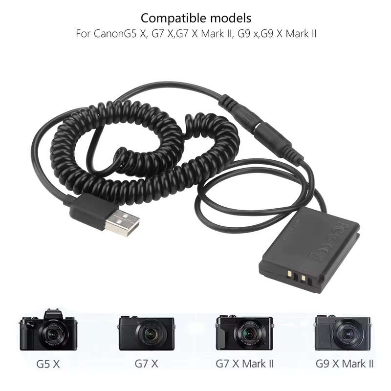 Power Bank NB-13L USB Cable DR-110 DC Coupler for Canon cameras with NB-13L batteries