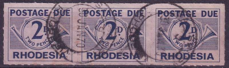 Rhodesia UDI, 1965 Postage Due, 2d triplet, used