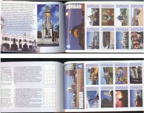 RSA 2004 DURSAPEX EXHIBITION LABELS BOOKLET COMPLETE WITH 2 PANES OF 8 MNH STAMPS