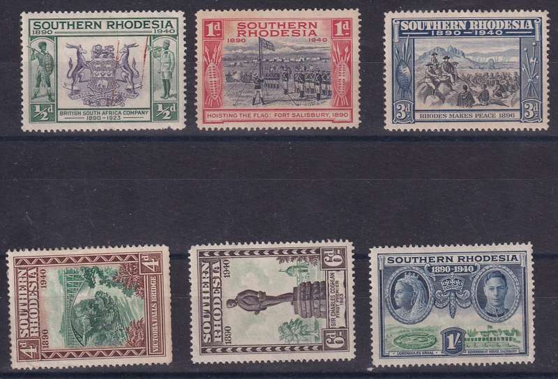 Southern Rhodesia, 1940, BSAC Jubilee, (more below)