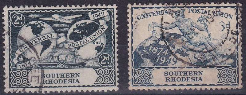 Southern Rhodesia, 1949, UPU, Full Set, used