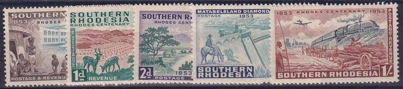 Southern Rhodesia, 1953, Rhodes Centenary, Full Set, M/H