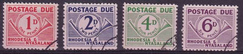 Rhodesia & Nyasaland, 1961, Postage Dues, Full Set