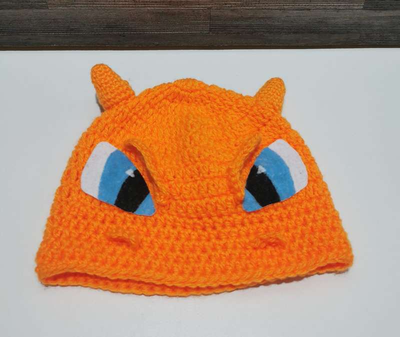 Beautiful Pokémon Charizard Kiddies Beanie Hand Crochet