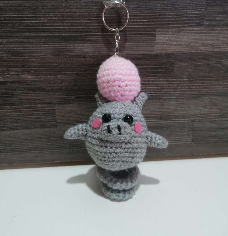 Beautiful Pokémon Spoink Hand Crochet Plushy Keychain