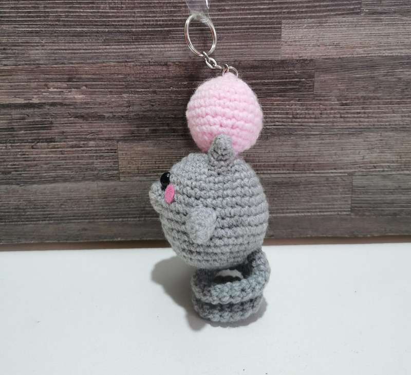 Beautiful Pokémon Spoink Hand Crochet Plushy Keychain