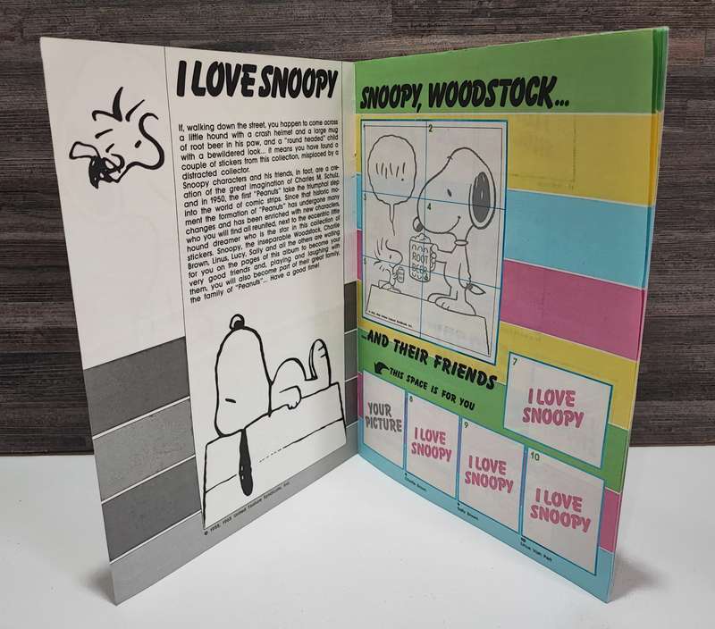 1986 Panini I Love Snoopy Sticker Album & Collectible Stickers