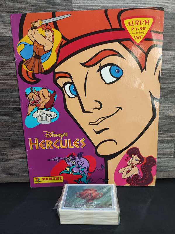 1996 Panini Disney`s Hercules Sticker Album & Collectible Stickers(Complete Sticker Set)