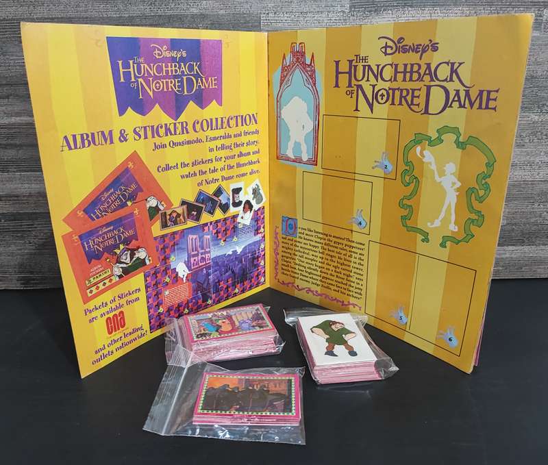 1996 Panini Disney`s The Hunchback of Notre Dame Sticker Album & Collectible Stickers(Complete Set)