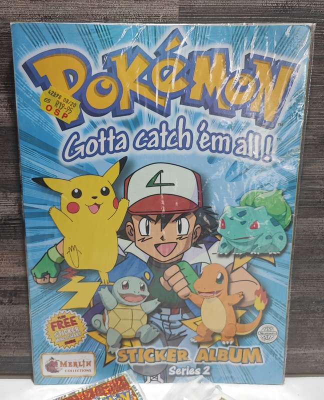 Vintage 2000 Topps Pokémon Series 2 Sticker Album & Collectible Stickers