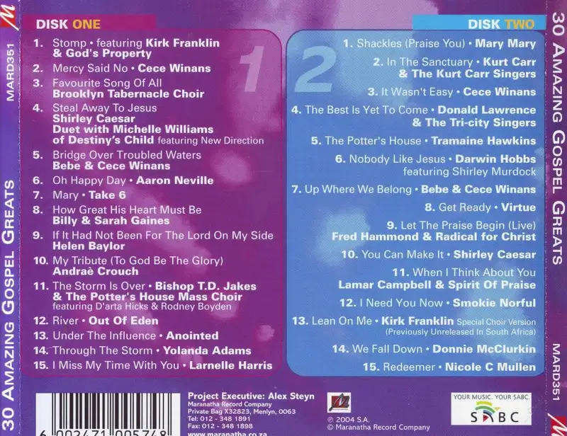 30 Amazing Gospel Greats - The Ultimate Collection (Double CD)