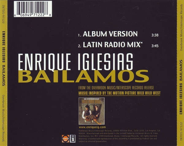 Enrique Iglesias  Bailamos (Single, CD) Import