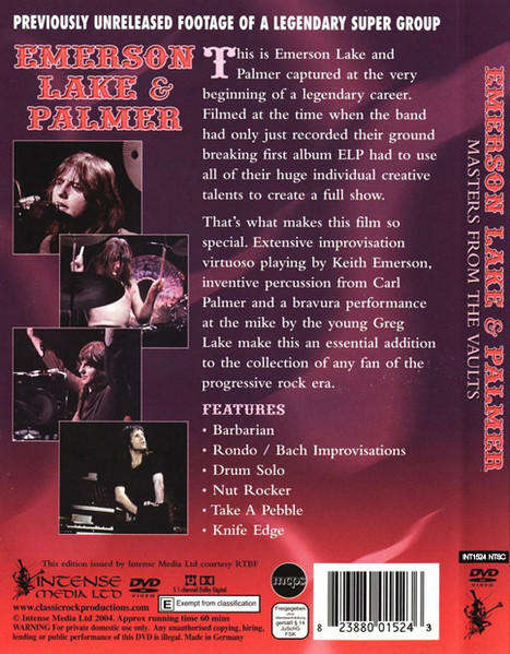 Emerson, Lake & Palmer  Masters From The Vaults DVD