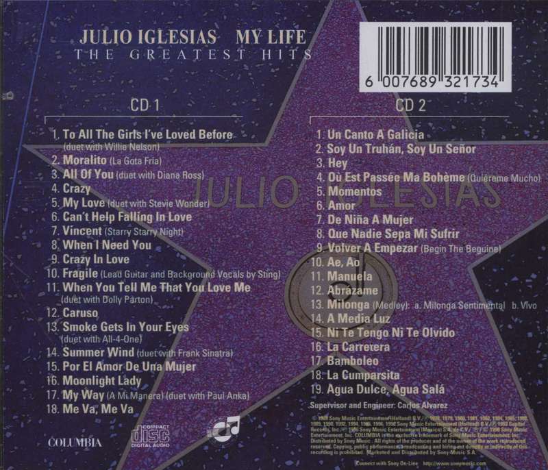 Julio Iglesias - My Life - The Greatest Hits CD