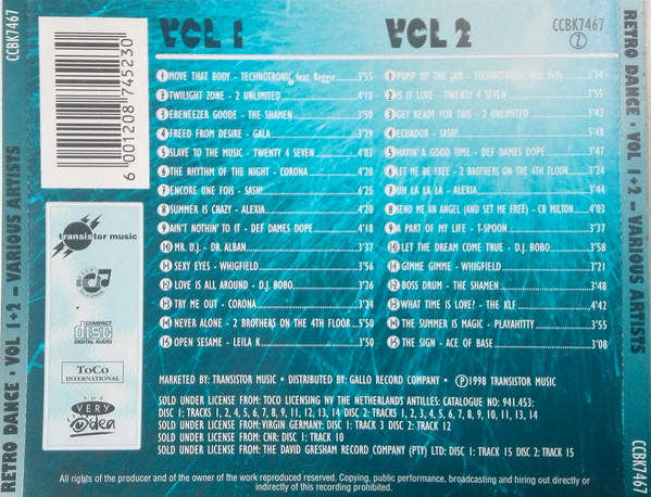 Various  Retro-Dance Vol 1-2 CD (Rare)