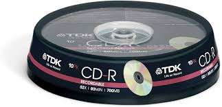 TDK CD-R80CBA10-B CD-R 80min 52x 10 Pack Spindle