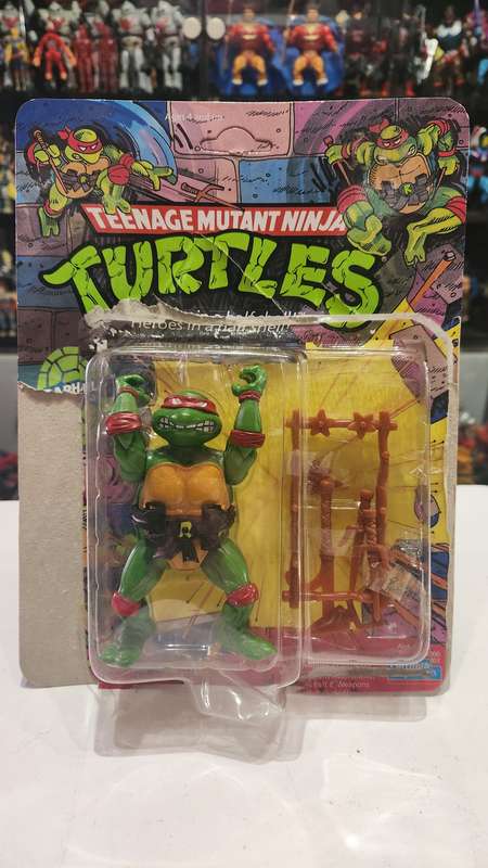 1988 Complete Raphael with card/blister Vintage Figure Teenage Mutant Ninja Turtles