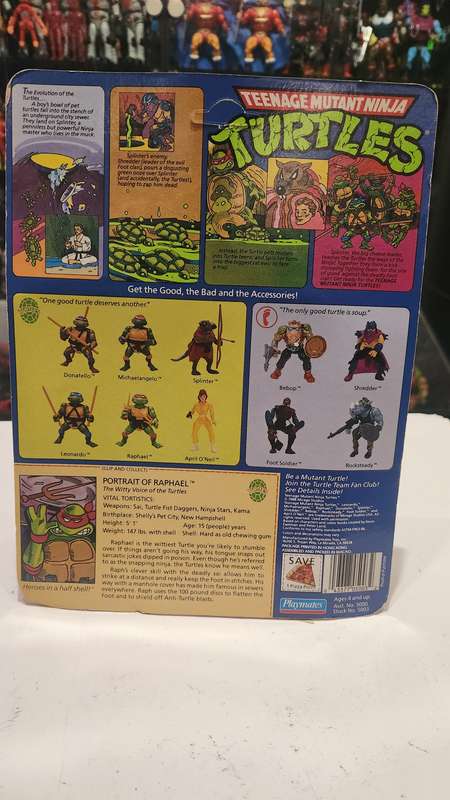 1988 Complete Raphael with card/blister Vintage Figure Teenage Mutant Ninja Turtles