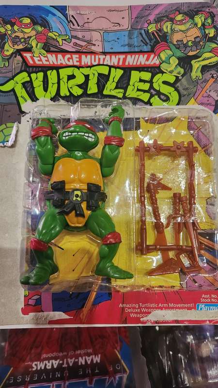 1988 Complete Raphael with card/blister Vintage Figure Teenage Mutant Ninja Turtles