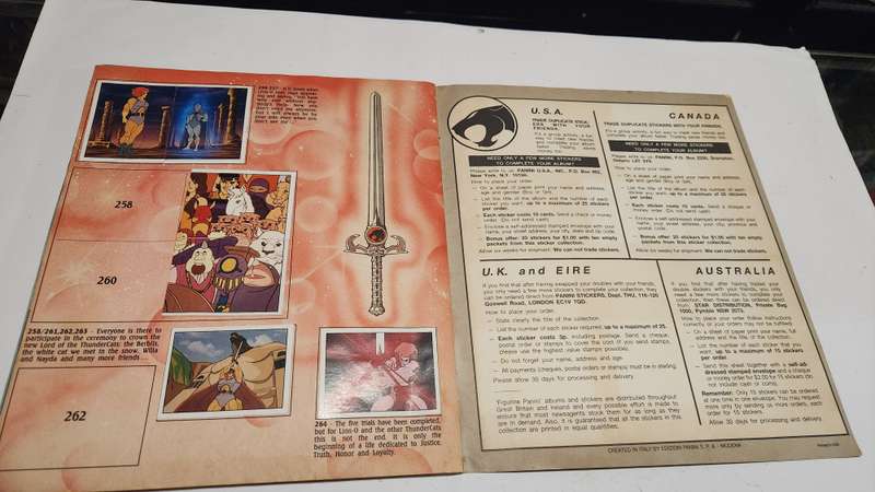 1986 Thundercats Panini Sticker Album 153/264 Stickers Present Vintage Figure