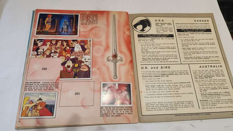 1986 Thundercats Panini Sticker Album 171/264 Stickers Present Vintage Figure