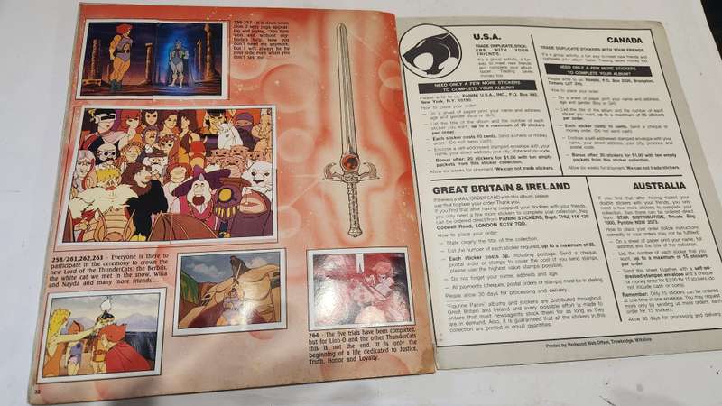 1986 Thundercats Panini Sticker Album 201/264 Stickers Present Vintage Figure