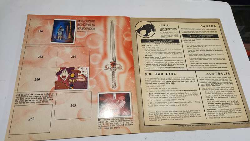 1986 Thundercats Panini Sticker Album 47/264 Stickers Present Vintage Figure