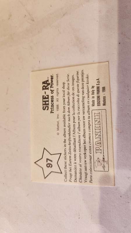 1986 She-Ra Princess of Power Panini Sticker 97 (She-Ra) Vintage Figure