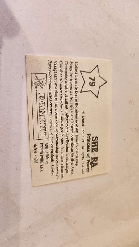 1986 She-Ra Princess of Power Panini Sticker 79 (She-Ra) Vintage Figure