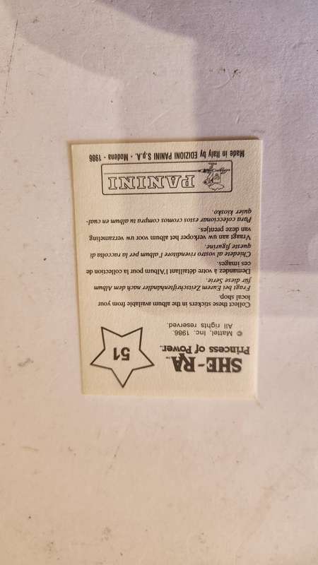 1986 She-Ra Princess of Power Panini Sticker 51 (She-Ra) Vintage Figure