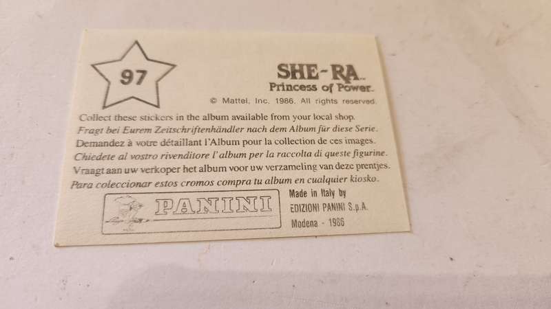 1986 She-Ra Princess of Power Panini Sticker 97 (She-Ra) Vintage Figure