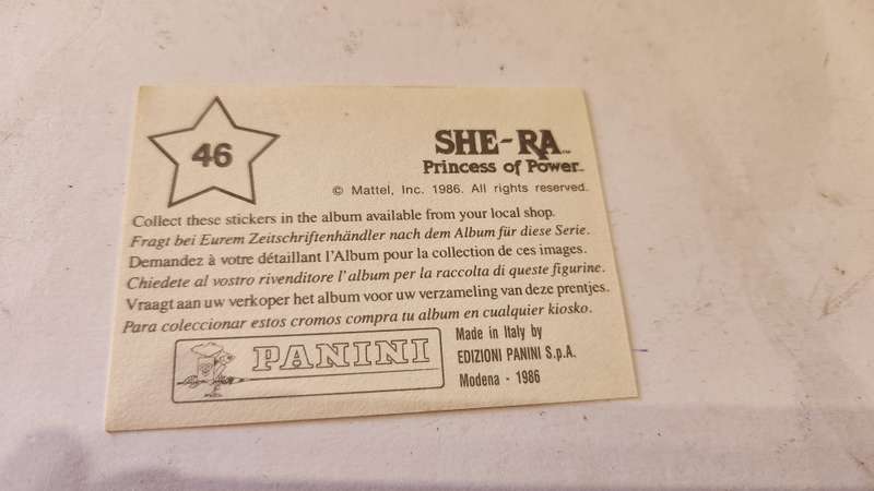 1986 She-Ra Princess of Power Panini Sticker 46 (She-Ra) Vintage Figure