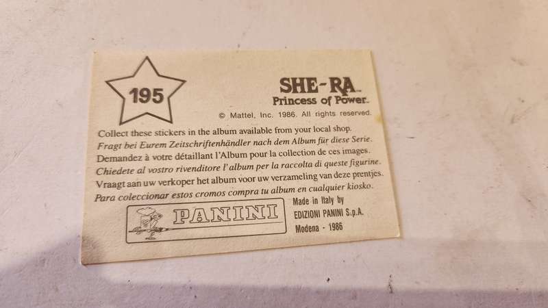 1986 She-Ra Princess of Power Panini Sticker 195 (She-Ra) Vintage Figure