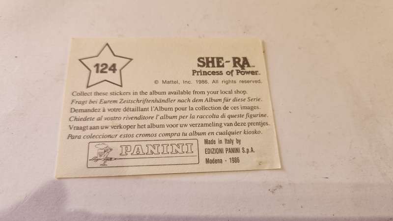 1986 She-Ra Princess of Power Panini Sticker 124 (She-Ra) Vintage Figure