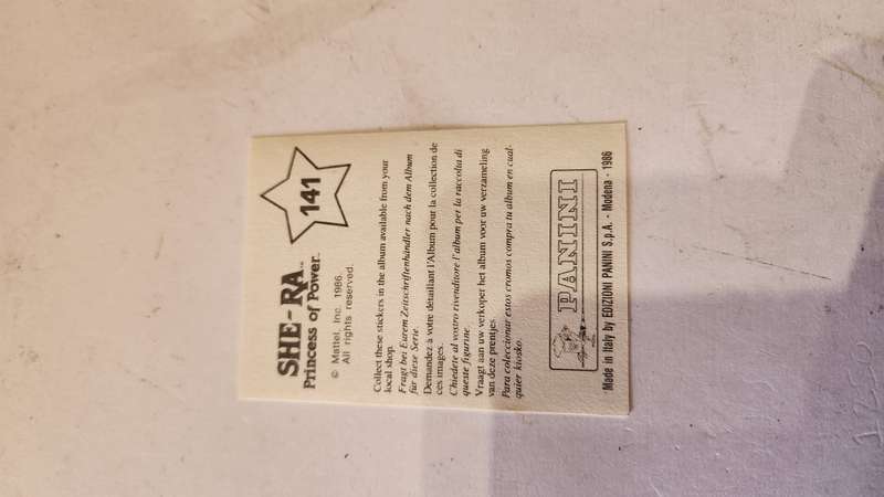 1986 She-Ra Princess of Power Panini Sticker 141 (She-Ra) Vintage Figure