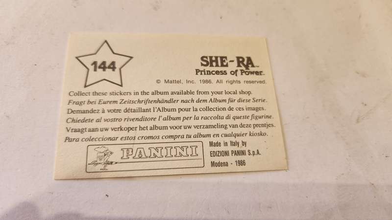 1986 She-Ra Princess of Power Panini Sticker 144 (She-Ra) Vintage Figure