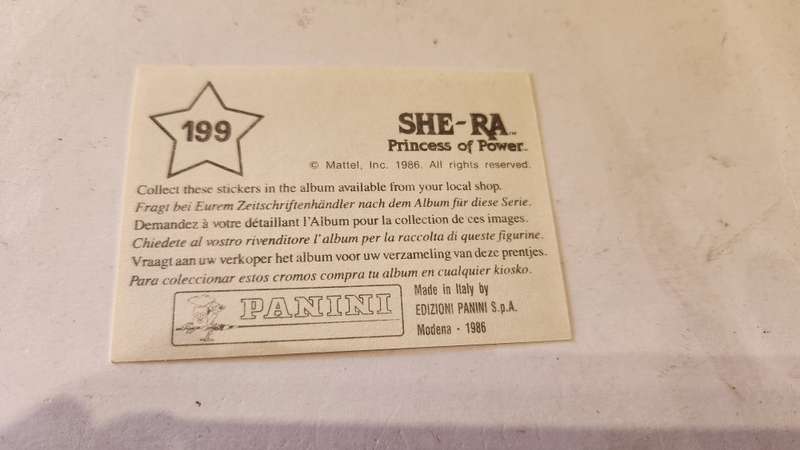 1986 She-Ra Princess of Power Panini Sticker 199 (She-Ra) Vintage Figure