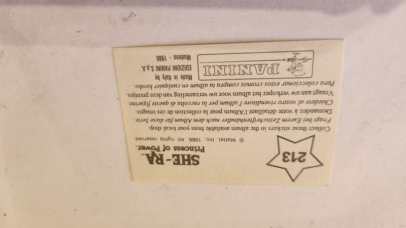 1986 She-Ra Princess of Power Panini Sticker 213 (She-Ra) Vintage Figure