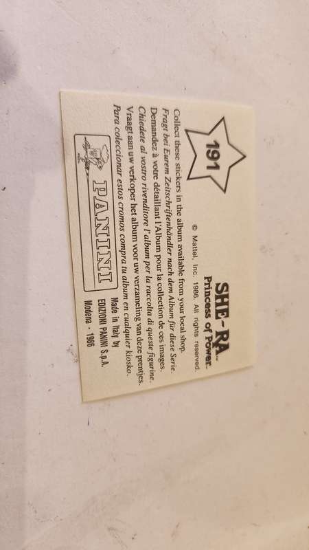 1986 She-Ra Princess of Power Panini Sticker 191 (She-Ra) Vintage Figure