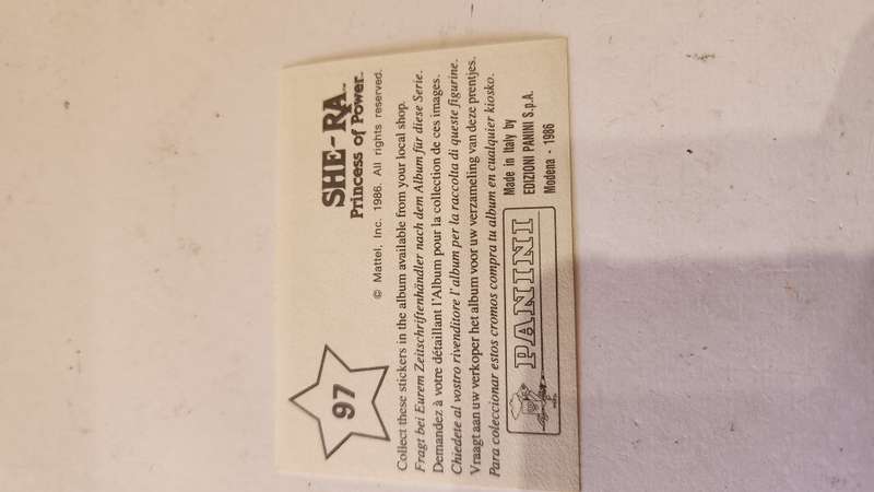 1986 She-Ra Princess of Power Panini Sticker 97 (She-Ra) Vintage Figure